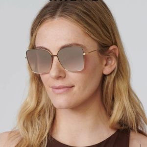KREWE Dolly Matte Black Fade + 24K + Crystal Mirrored Sunglasses